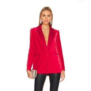 Alice and Olivia Red Satin Justin Blazer